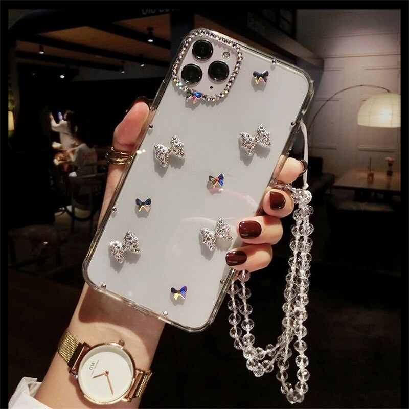 Ốp Điện Thoại Trong Suốt Đính Đá 3D Lấp Lánh Cho Samsung Galaxy Note 20 Ultra Note 10 S22 Plus S21 S20