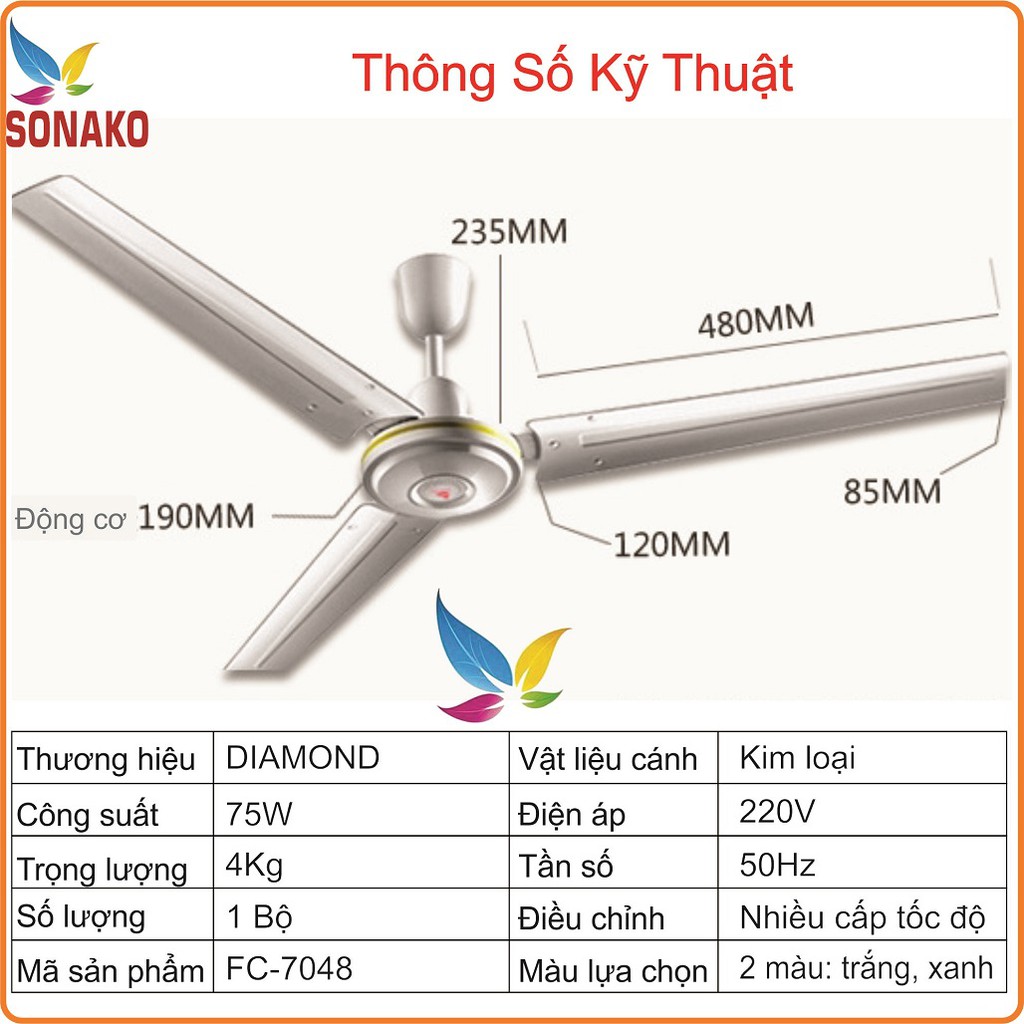 [FREESHIP 99K]_QUẠT TRẦN DIAMOND FC-7056 - SONAKO