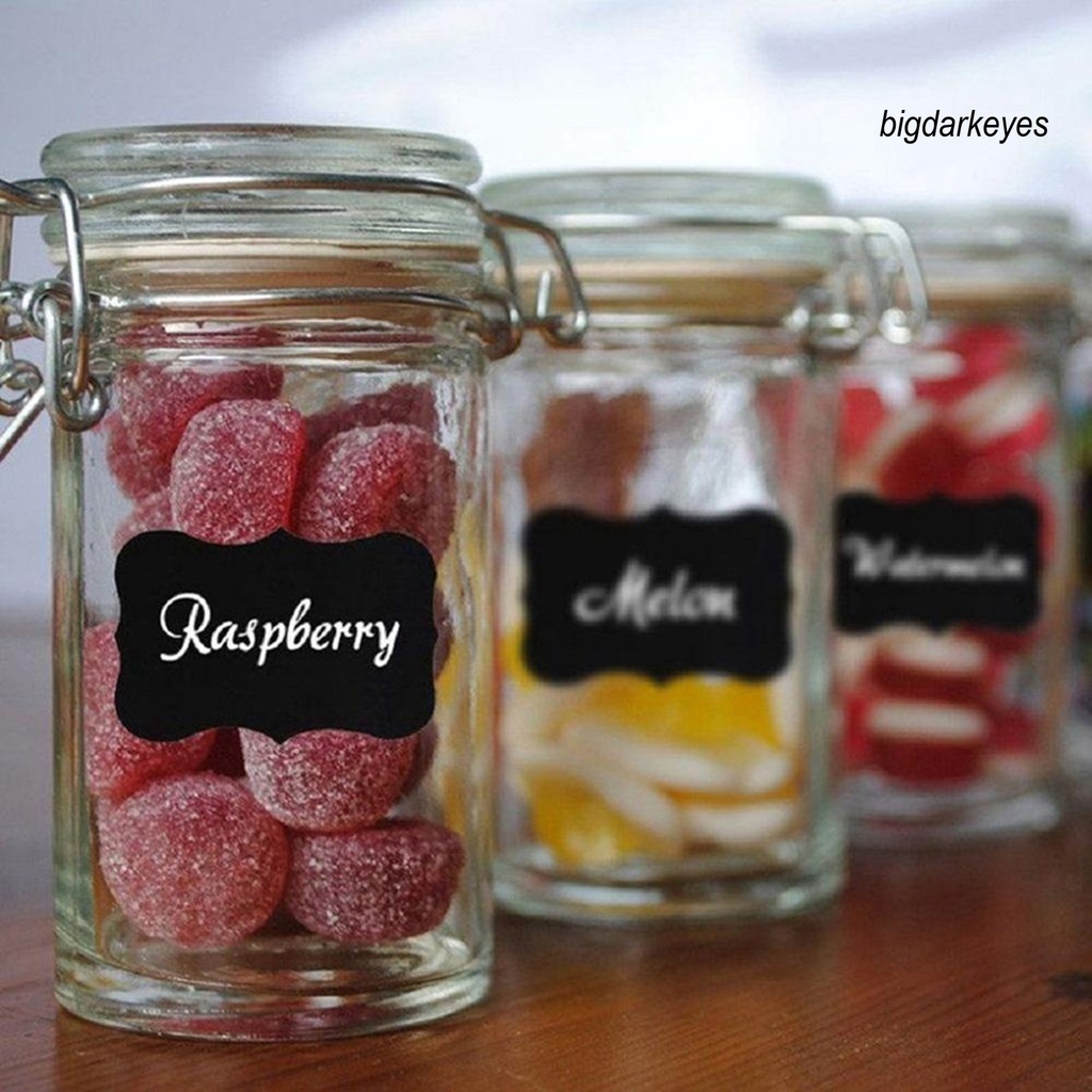 Set 36 Miếng Dán Nhãn Màu Đen Chống Nước Dùng Để Trang Trí Lọ Trong Nhà Bếp