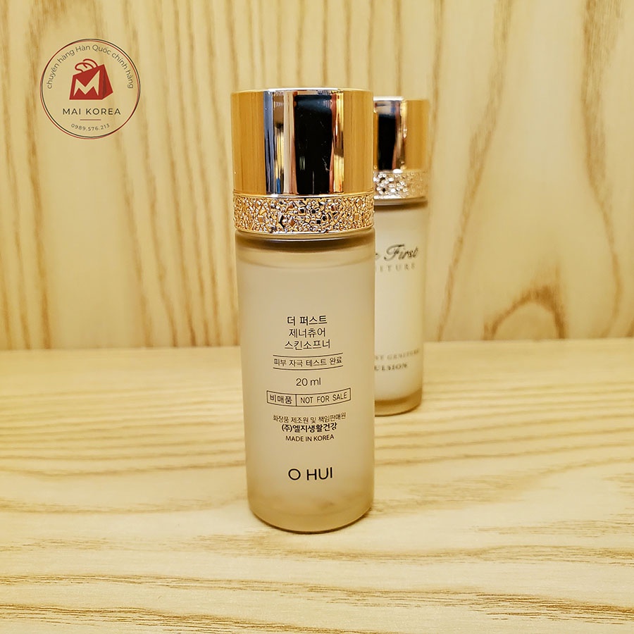 Cặp nước hoa hồng và sữa dưỡng tái sinh Ohui The First mini cao cấp tách set