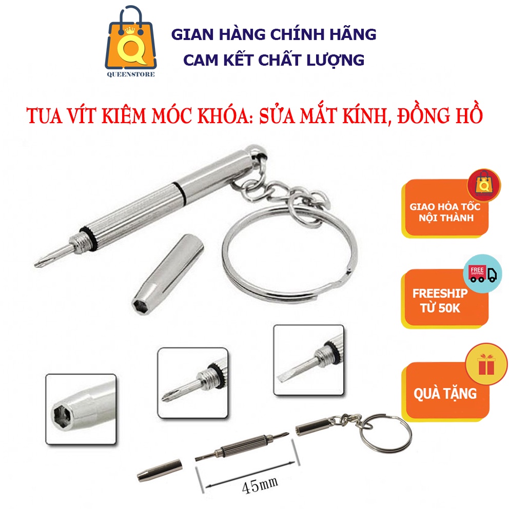 Móc Khóa Tua Vít Đa Năng 3 Trong 1 Sửa Mắt Kính Đồng Hồ Nhỏ Gọn Tiện Dụng Cá Tính - QueenStore