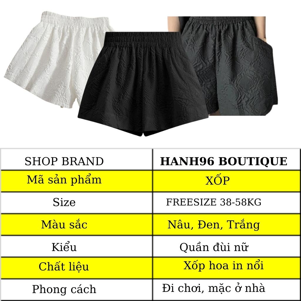 Quần đùi xốp nữ ống rộng lưng cao mặc nhà HẠNH 96