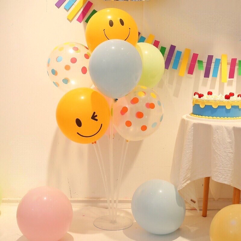Set 10 bóng trong suốt in hình ngôi sao, chấm bi trang trí sinh nhật, party, phòng cưới, khai trương, decor