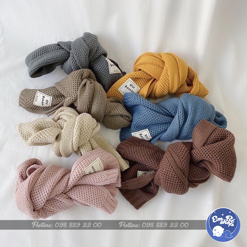 Khăn len trẻ em cao cấp - Khăn choàng cổ giữ nhiệt cho bé trai , bé gái chất liệu len tăm cao cấp