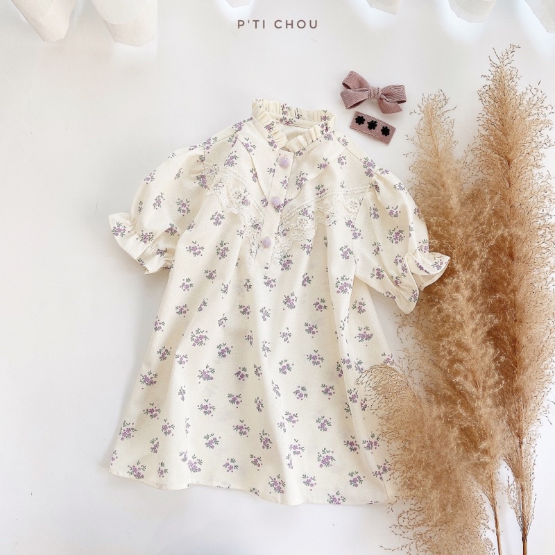 [Mã BMLT35 giảm đến 35K đơn 99K] Váy FLEUR hoa nhí thiết kế cho bé gái P'ti chou