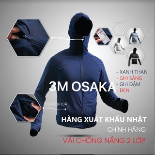 [ Chính Hãng ] Áo Chống Nắng Nam 2 Lớp OSAKA Xuất nhật ❤ Hàng Cao Cấp ❤ Có Túi Khóa