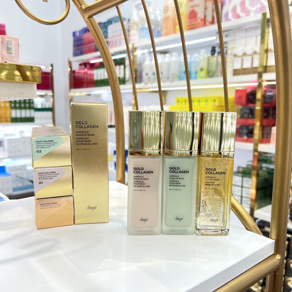 (CÓ BILL) Kem Lót Trang Điểm THEFACESHOP Gold Collagen Ampoule Makeup And Luxury Base 40ml