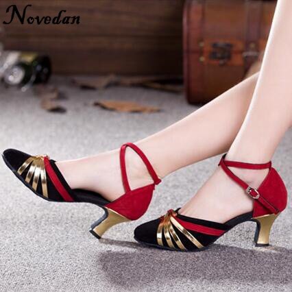 Giày khiêu vũ bít mũi 5cm-màu đỏ QV
