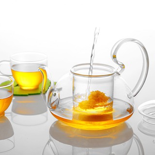 Bộ Ấm Chén Pha Trà Thuỷ Tinh Có Bếp Đun