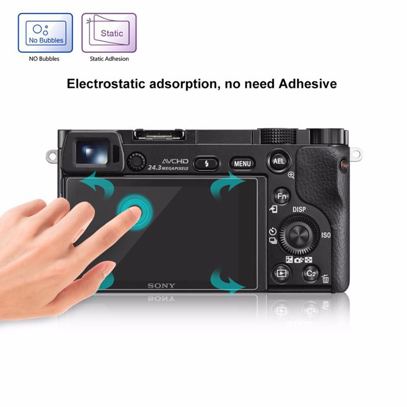 Bộ miếng kính cường lực cong 2.5D 0.3mm cho máy ảnh Sony a6000 / a6300 / a6500