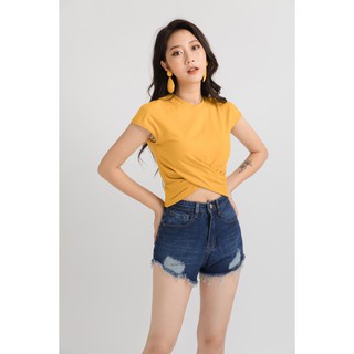 Áo thun ngắn tay xoắn eo - 20Again