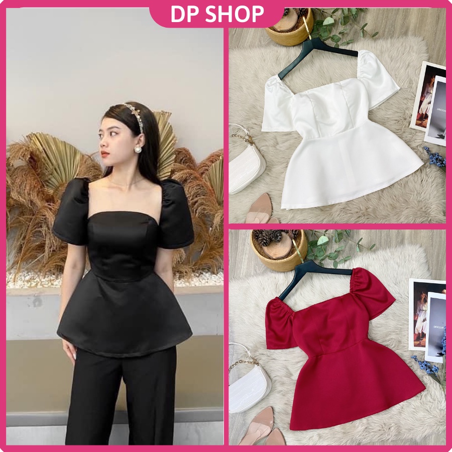 Áo Nữ Peplum Cổ Vuông Thiết Kế Cao Cấp BIGSIZE (50-90Kg) DP0055 - DP Shop