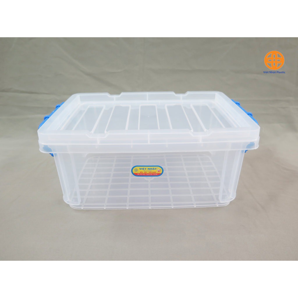 Hộp nhựa 5Lđựng thực phẩm Việt Nhật 6525 có quai có nắp to đẹp dày chắc chắn nhựa PP chất lượng cao an toàn