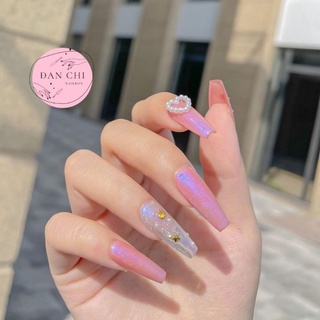 NailBox móng úp thiết kế sẵn Mẫu Hồng Charm Trái Tim