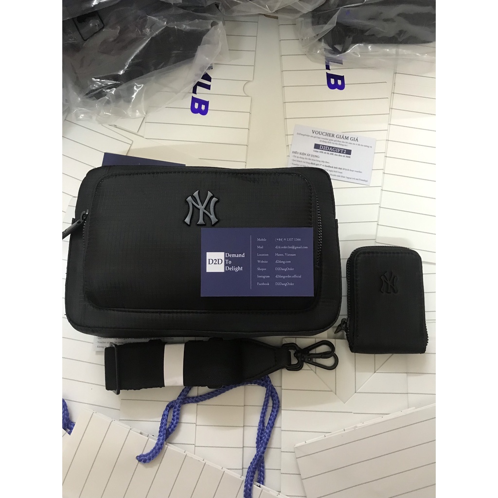🔥 Túi MLB Đeo Chéo 2 Ngăn Bản To Logo Nổi 3 Màu Cá Tính Siêu Hot Unisex  🔥