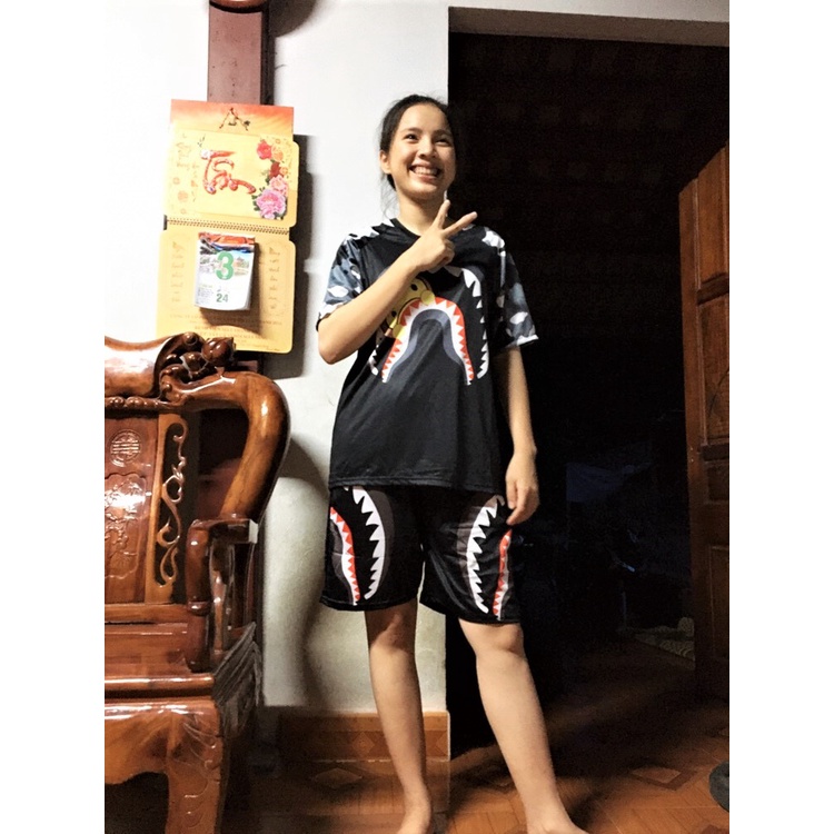 Bộ thun hè nam Bape, đồ bộ nam vải thun lạnh cực đẹp nhiều mẫu