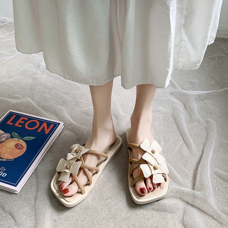 IELGY Dép đế dày quai dây La Mã dành cho nữ nhiều kích cỡ tùy chọn