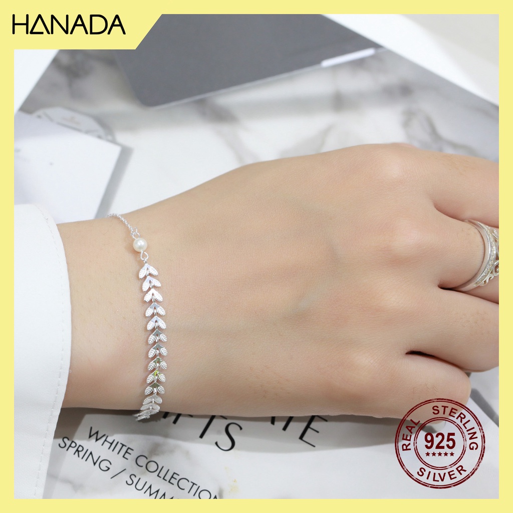 Lắc Tay Bạc 925 Hanada N34.B.P.s.360.0597 Lá Nguyệt Quế F14