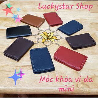 Móc khoá ví da mini, da bền dày tốt, khoá bấm chắc chắn, tiện dụng.