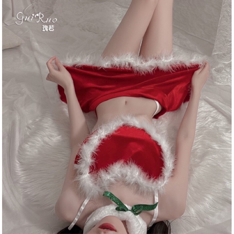 Set COSPLAY cô gái Noel chất nhung đỏ mịn màng, nội y sexy cho đêm noel bóng bỏng | BigBuy360 - bigbuy360.vn