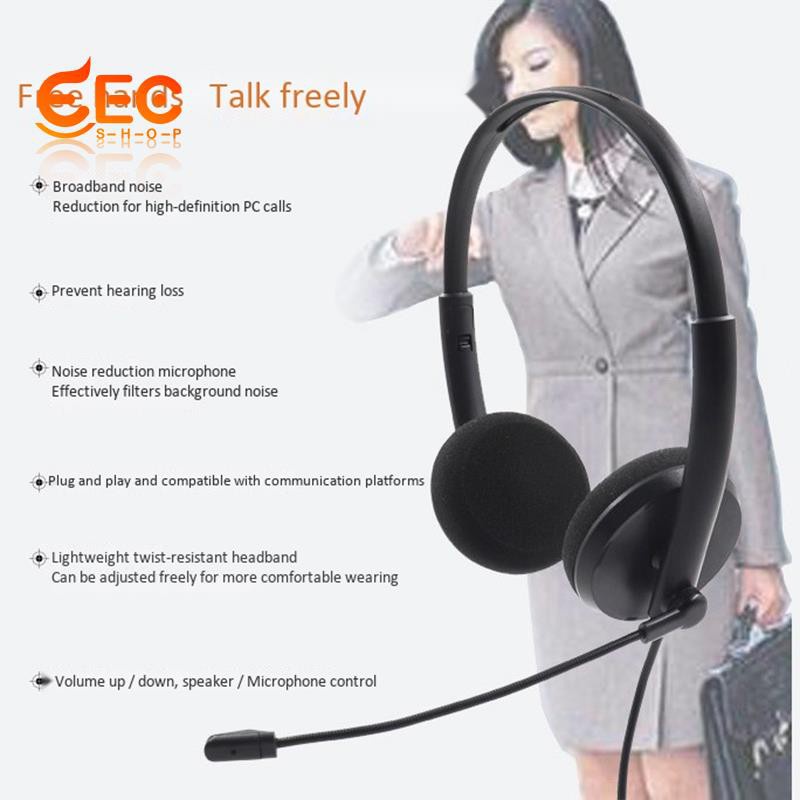 Tai nghe tổng đài USB với Mic khử tiếng ồn cho văn phòng tại nhà dịch vụ khách hàng cắm và sử dụng tiện lợi TX-8091