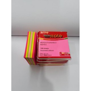 Giấy note 5 màu 76x76mm - [VPP Dễ Thương}
