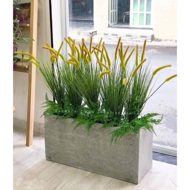 Cụm lau giả 5 nhánh decor phong cách vitage