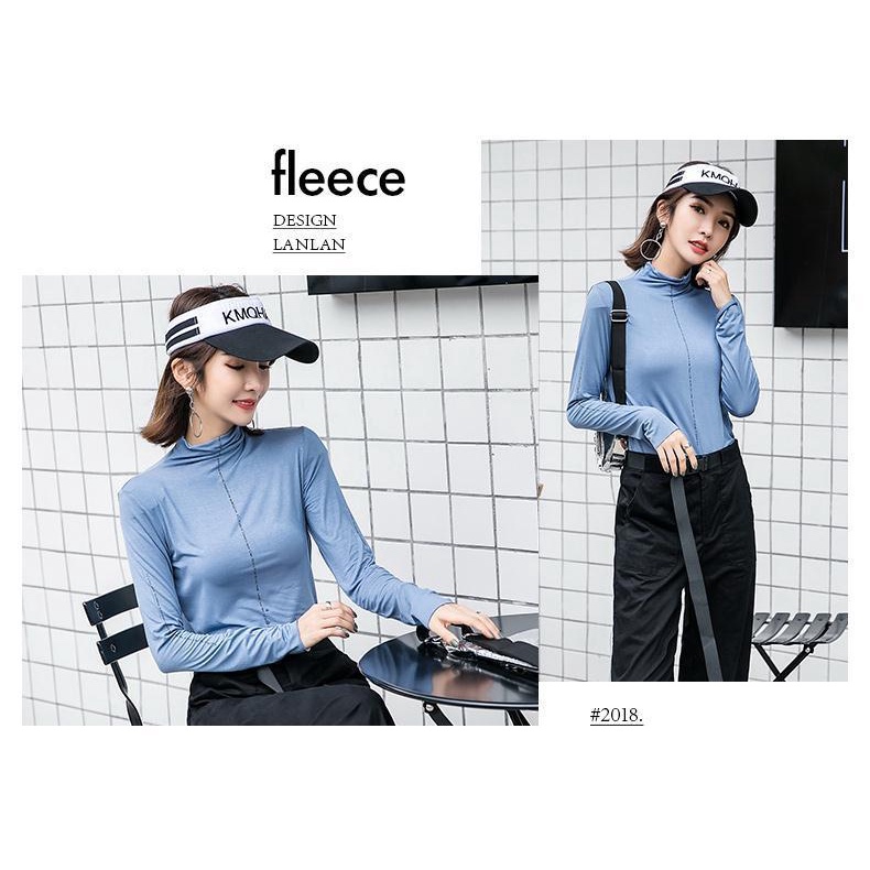 Áo giữ nhiệt nữ cổ 3cm chất thun đanh mịn freesize &lt;65kg - hàng cao cấp FA02