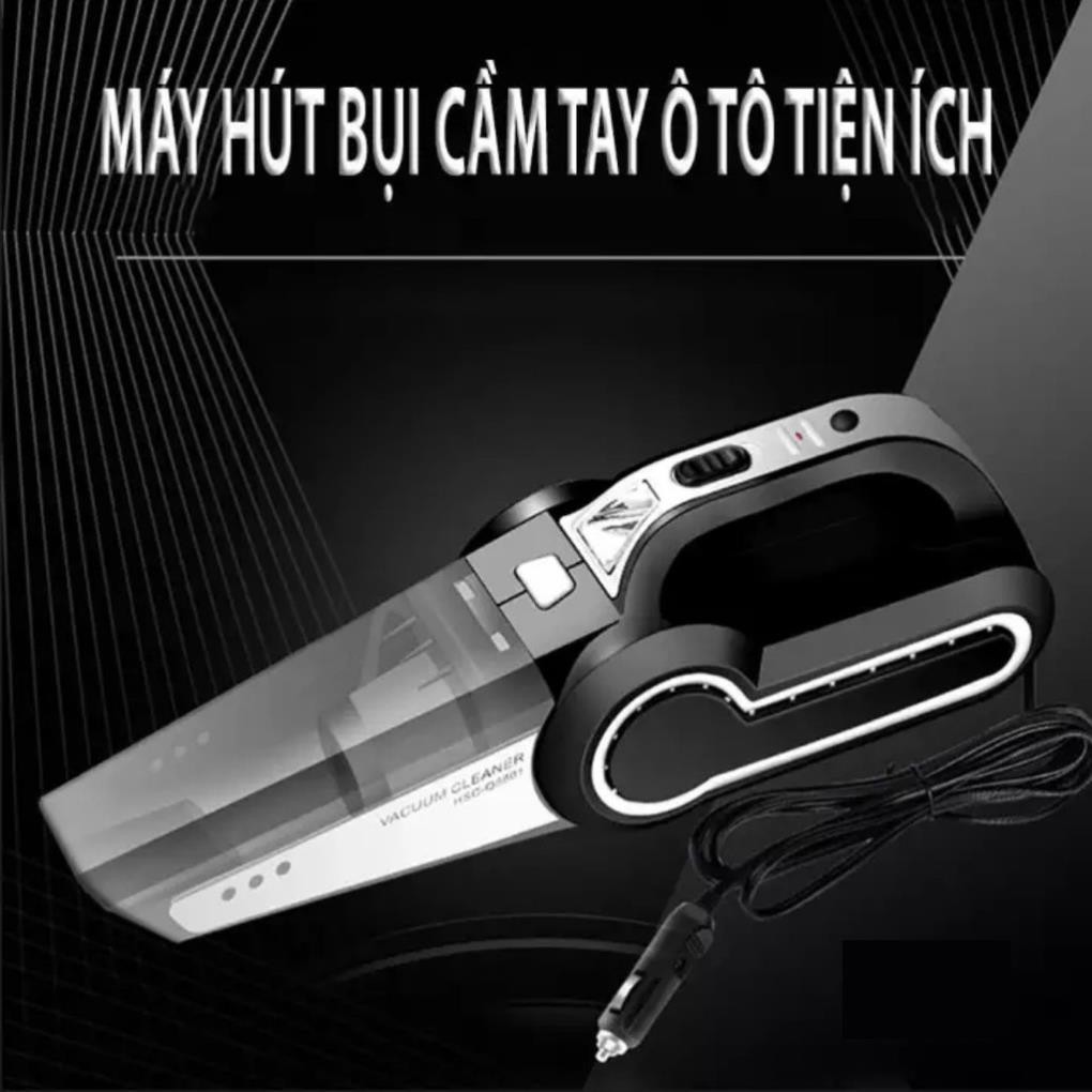 Máy Hút Bụi Mini Cho Xe Ô Tô Kèm Chức Năng Bơm Lốp Bánh Xe, Cầm Tay Nhỏ Gọn, Thông Minh