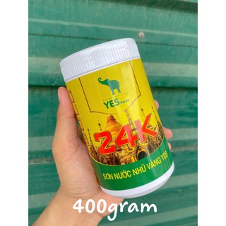 Sơn Nhũ Vàng Gốc Nước Yes Paint 24K Và 18K Lon 400g - TẶNG KÈM CỌ