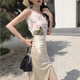 áo hai dây đáp hoa nổi