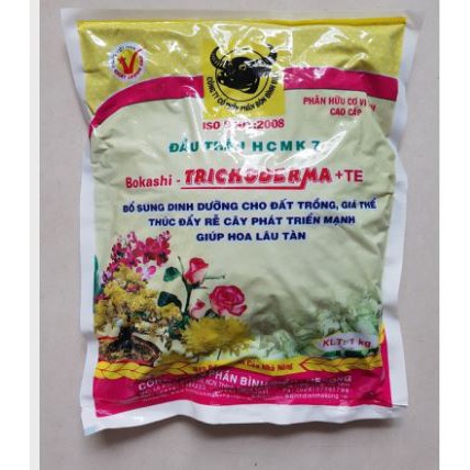 Phân hữu cơ TRICHODERMA+TE bổ sung dinh dưỡng cho đất trồng và giá thể 1kg