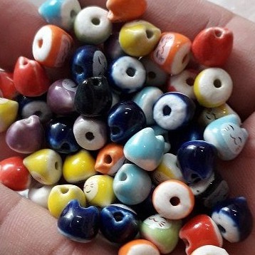 Nguyên liệu mèo mini gốm sứ 10 cái = 28k