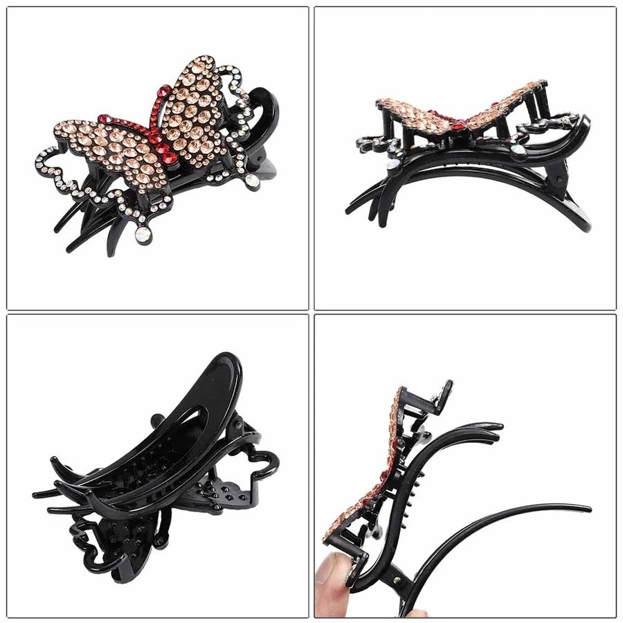 Kẹp tóc hình bướm đính đá toàn diện phong cách cổ điển dành cho nữ