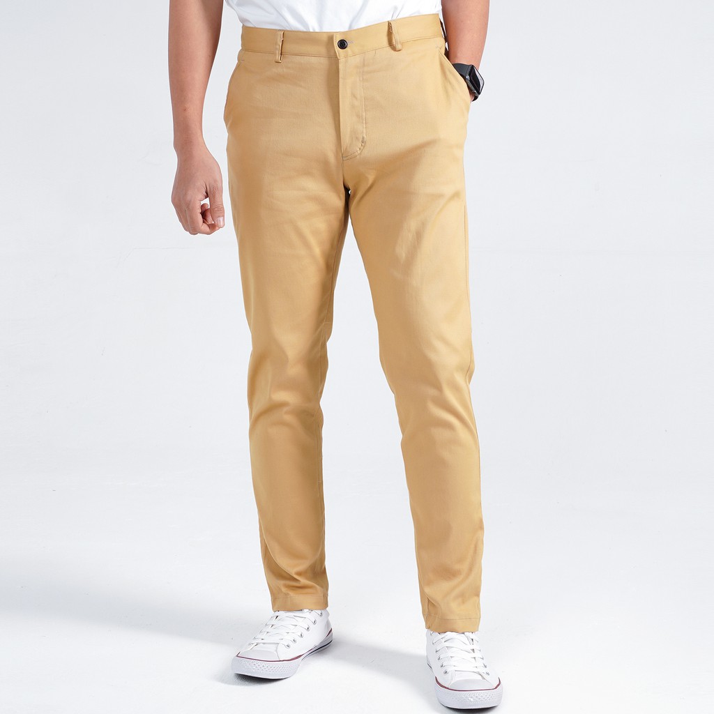 Quần Kaki Trơn Nam ROUGH Outfit Kaki Dày Dặn, Co Giãn