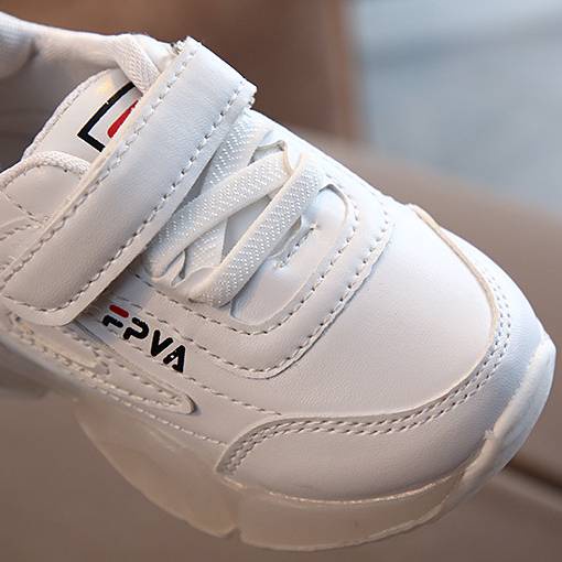 Giày Thể Thao Da Có Đèn Led Phát Sáng Thoáng Khí Chống Trượt/Thấm Nước Cho Bé