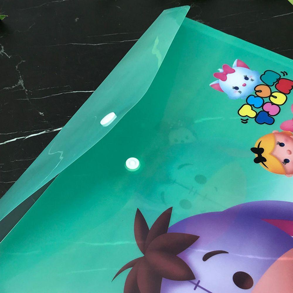 AUGUSTINA Bìa Đựng Tài Liệu Bằng PVC Hình Doraemon / Mèo Kitty Dễ Thương Kèm Nút Bấm Tiện Dụng Cho Học Sinh