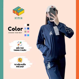Bộ gió thể thao nữ M.L.B, Bộ quần áo thu đông nữ NY, Set quần áo gió nữ cao cấp G01 - HyMin Clothes