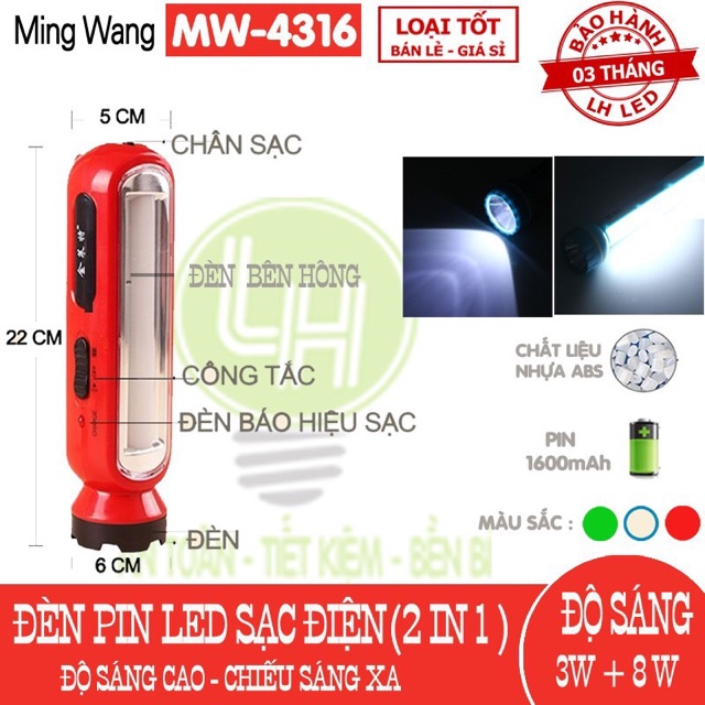 Đèn Pin KENNEDE KM-4316 siêu sáng 2in1