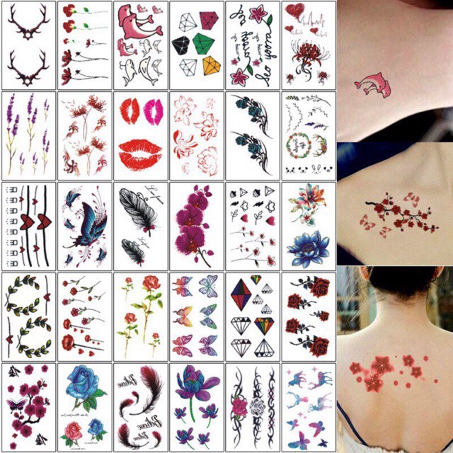 sét 2 miếng Hình xăm dán- giả xăm