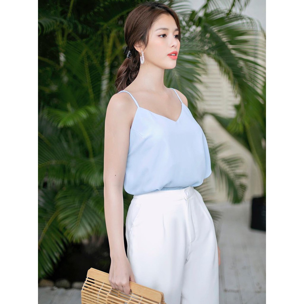 Áo voan 2 dây cổ tim nhiều màu [Áo hai dây]