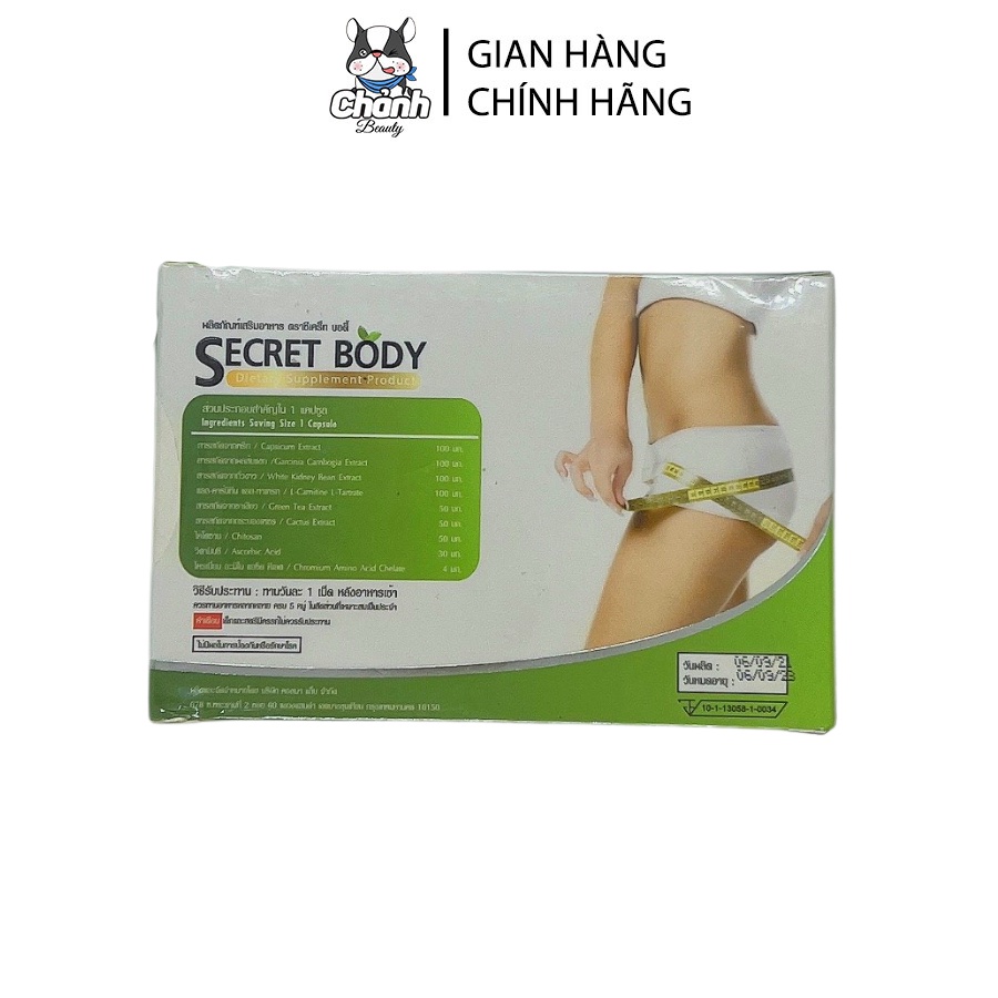 Hộp 10viên giảm cân Secret Body Thái Lan