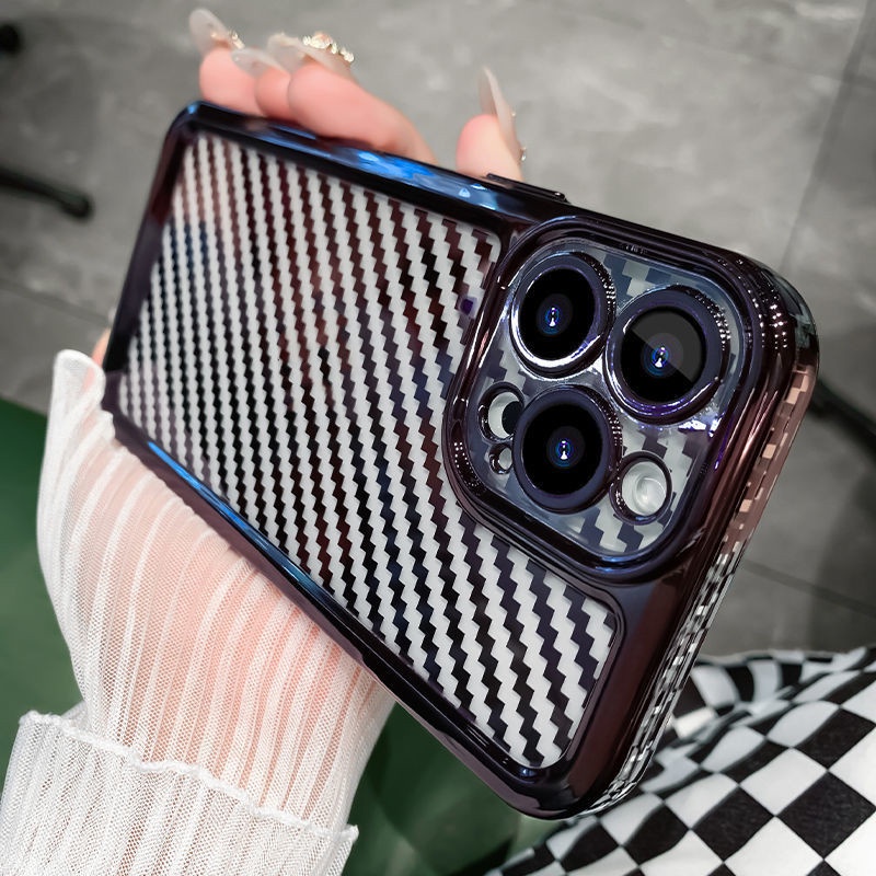Ốp Điện Thoại Sợi Carbon Chống Sốc Sang Trọng Cho iPhone 13 Pro MAX 11 Pro MAX 12 Pro MAX