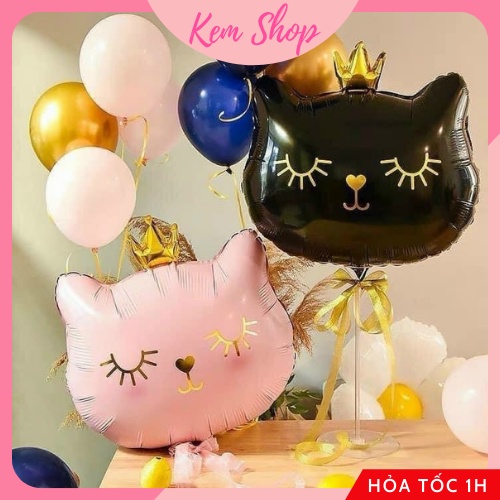 Bóng hình mặt mèo vương miện đáng yêu dễ thương size đại - K211