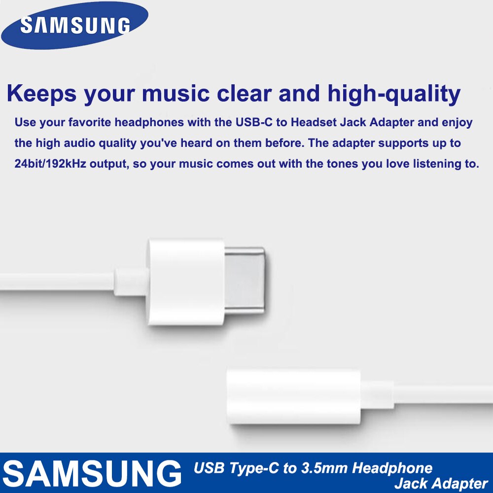 Cáp Chuyển Đổi Từ 100% Samsung Usb Type-C Sang Cổng 3.5mm Aux Sang Cổng 3.5 Cho Galaxy A8 + 2018 Note10 Pro