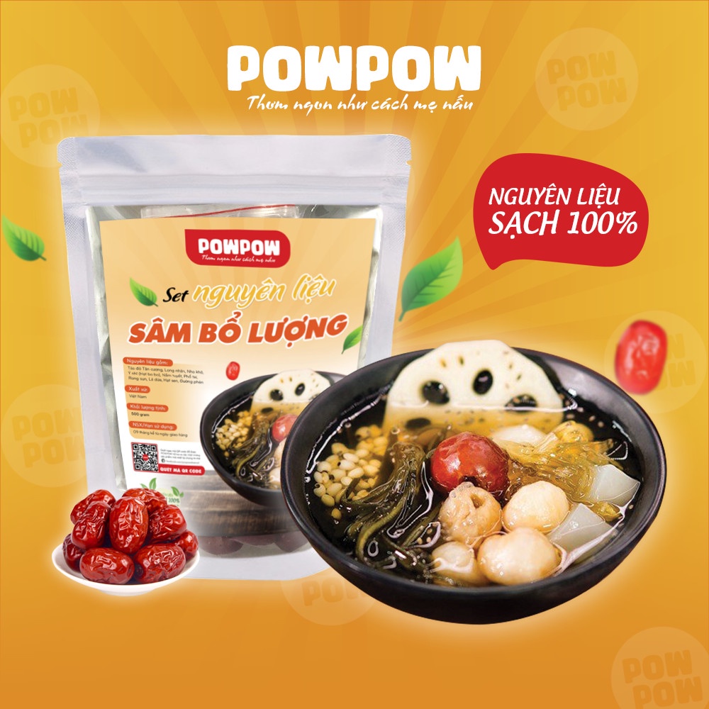 Set nguyên liệu chè sâm bổ lượng 10 vị 500g tự nấu POWPOW nấu được 12