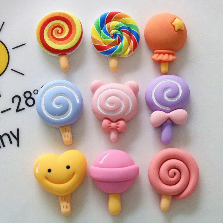 Charm (C523) slime/ Dụng Cụ Charm Trang Trí [Ko Keo &amp; Nút] Hình Cây Kẹo Que Xinh Xắn  - Giá 1 cái