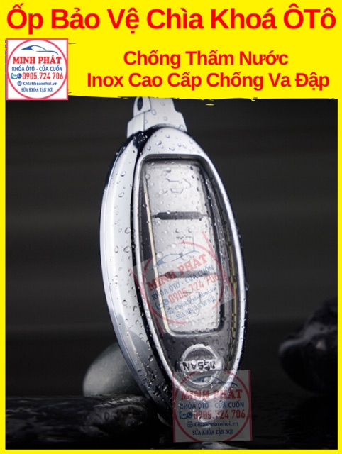 Vỏ Ốp Inox Bảo Vệ Chìa Khoá xe Ô Tô Nissan Navara Teana Sunny X-trail