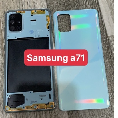Bộ vỏ samsung A71 -ZIN  gồm lưng,sườn ,phím,kính camera