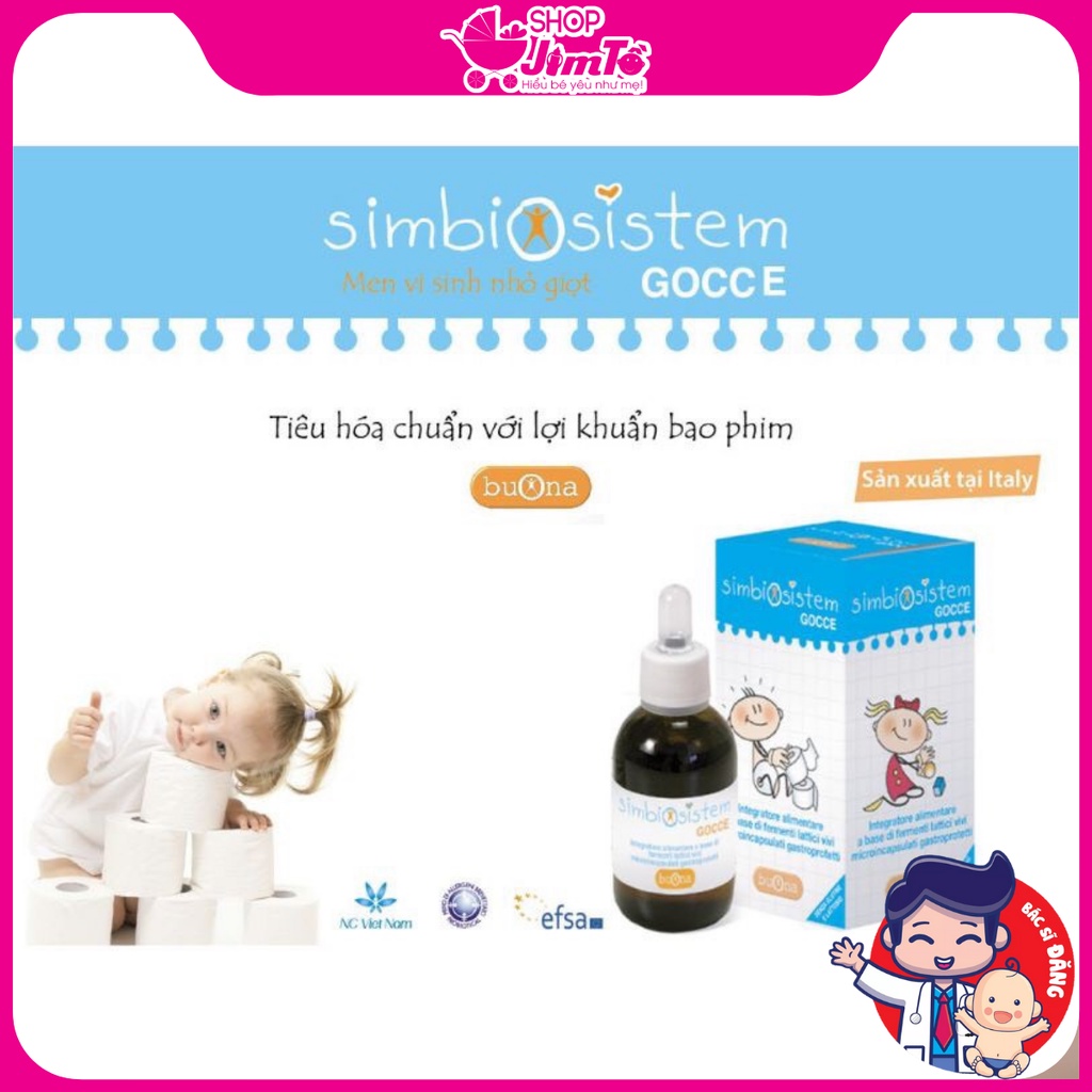 Men vi sinh 💥 Có sẵn 💥 Men vi sinh Simbiosistem Gocce Hỗ Trợ Hệ Tiêu Hoá Lọ 10ml